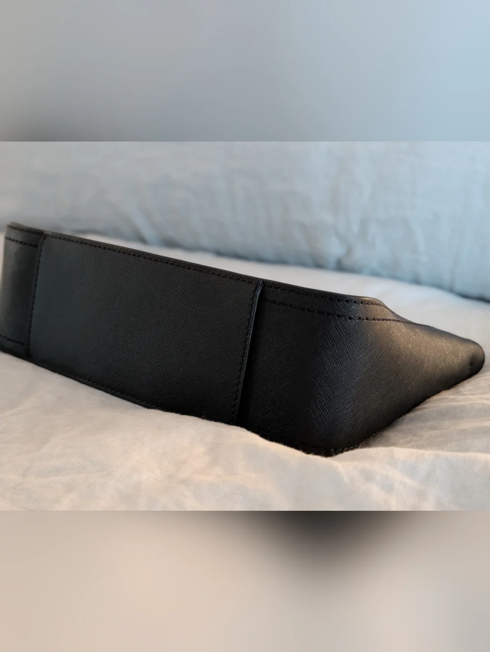 Michael Kors Black Structured Evening Bag Gold Hardware No Strap Leather